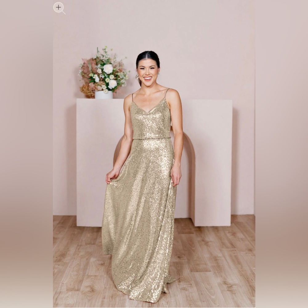 Revelry Shimmering Gold Maxi Dress